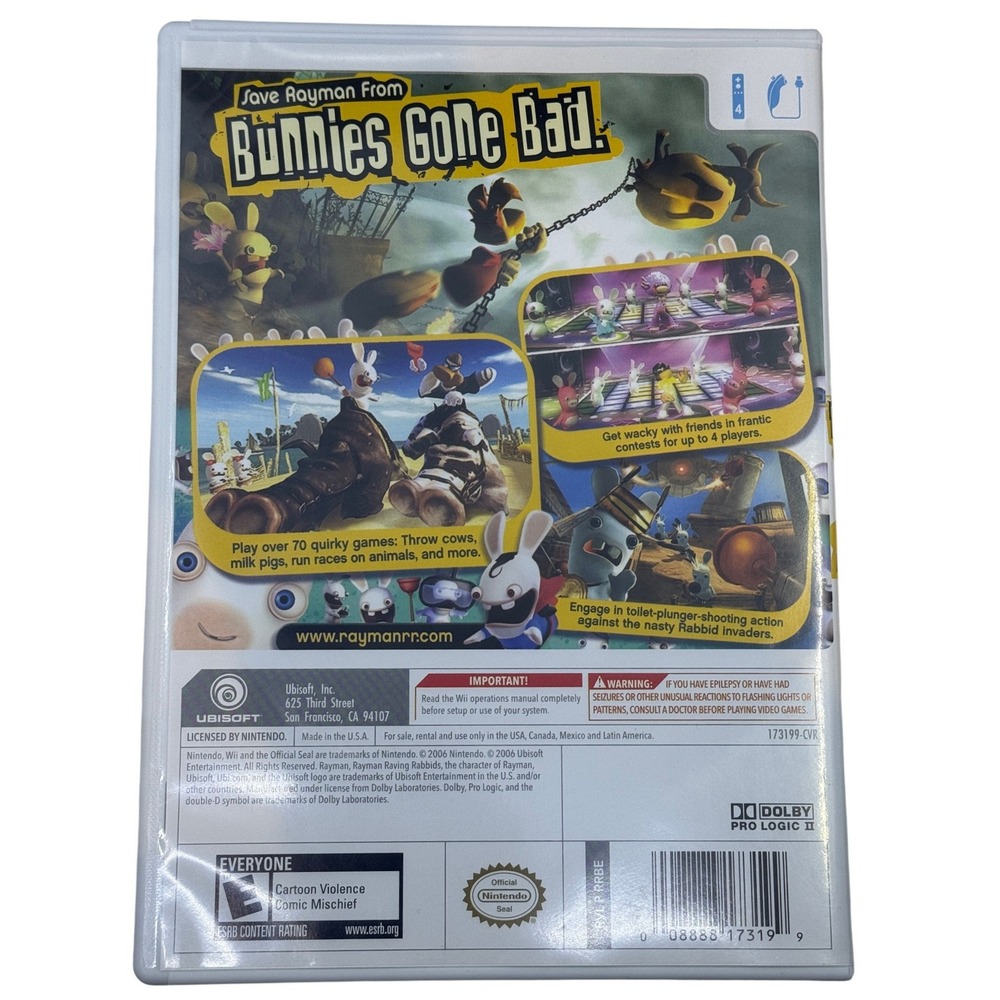 Rayman Raving Rabbids Nintendo Wii Video Game Ubisoft 2006 - Picture 3 of 3